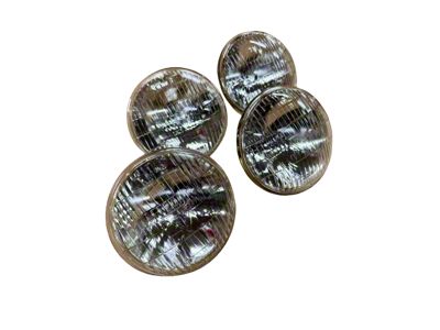 High and Low Beam Headlights; Chrome Housing; Clear Lens (60-67 Corvette C1 & C2)