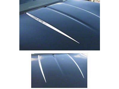 Corvette Hood Decal Kit, With Word Corvette, White, 1984-1990