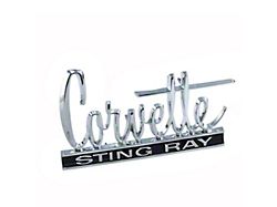 Corvette Hood Emblem Script, 1966 Or 1966-67 Rear 