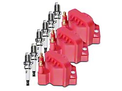 Ignition Coil Set with Iridium Spark Plugs; Red (92-94 Corvette C4)