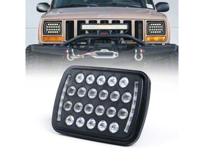 Insight Series 5x7-Inch LED Headlights; Black Housing; Clear Lens (84-96 Corvette C4)