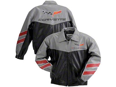 Corvette Lambskin Jacket, Grand Sport, Gray/Black