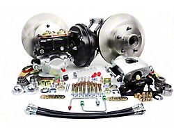 Legend Series Front Disc Brake Conversion Kit with Booster/Master Cylinder Combo and Valve; Cast-Iron Calipers (1963 Corvette C2)