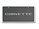 Corvette License Plate Chrome Border Top Mount With Chrome Lettering