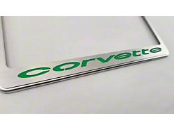 License Plate Frame with Corvette Inlay; Garnet Red (68-75 Corvette C3)