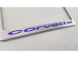 License Plate Frame with Corvette Inlay; Purple Carbon Fiber (68-75 Corvette C3)