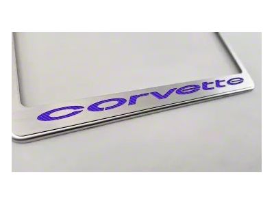 License Plate Frame with Corvette Inlay; Purple Carbon Fiber (68-75 Corvette C3)