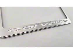 License Plate Frame with Corvette Inlay; White Carbon Fiber (68-75 Corvette C3)
