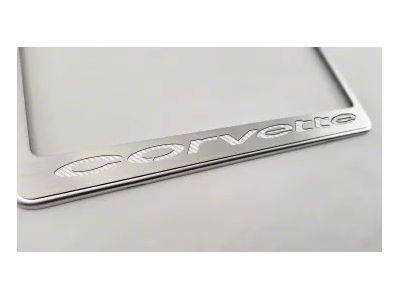 License Plate Frame with Corvette Inlay; White Carbon Fiber (68-75 Corvette C3)
