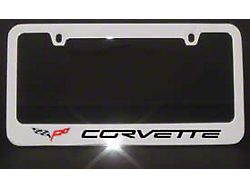 License Plate Frame Elite Series With C6 Logo And Word Chrome Engraved (53-96 Corvette C1, C2, C3 & C4)