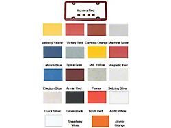 Zagato ABS License Plate Frame; Pre-Painted (Universal; Some Adaptation May Be Required)