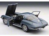 Corvette Model, Die Cast, 1/18th Scale, Silver Blue Coupe, 1963