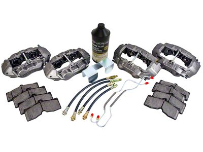 Brake Calipers with Pads, Lines and Mounting Hardware; Front and Rear (65-82 Corvette C2 & C3)