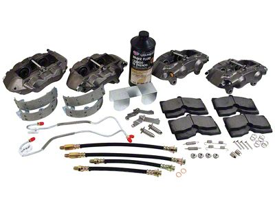 Brake Calipers with Lines, Pads and Mounting Hardware; Front and Rear (65-82 Corvette C2 & C3)