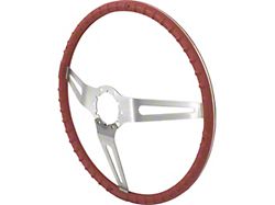 OE Style Comfort Grip Steering Wheel; 15-Inch; Silver and Red (69-71 Corvette C3)