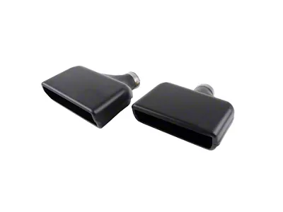 OE Style Exhaust Tips; Black (92-96 Corvette C4)