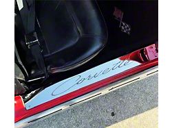 Polished Stainless Door Sills with Corvette Lettering (63-67 Corvette C2)