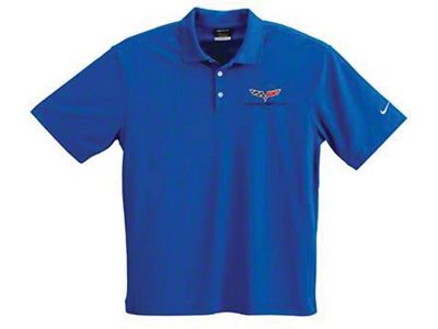 Corvette Polo Shirt, Men's, Nike Dri-Fit, Micro Pique, Royal Blue