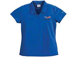 Corvette Polo Shirt, Women's, Nike Dri-Fit, Micro Pique, Royal Blue