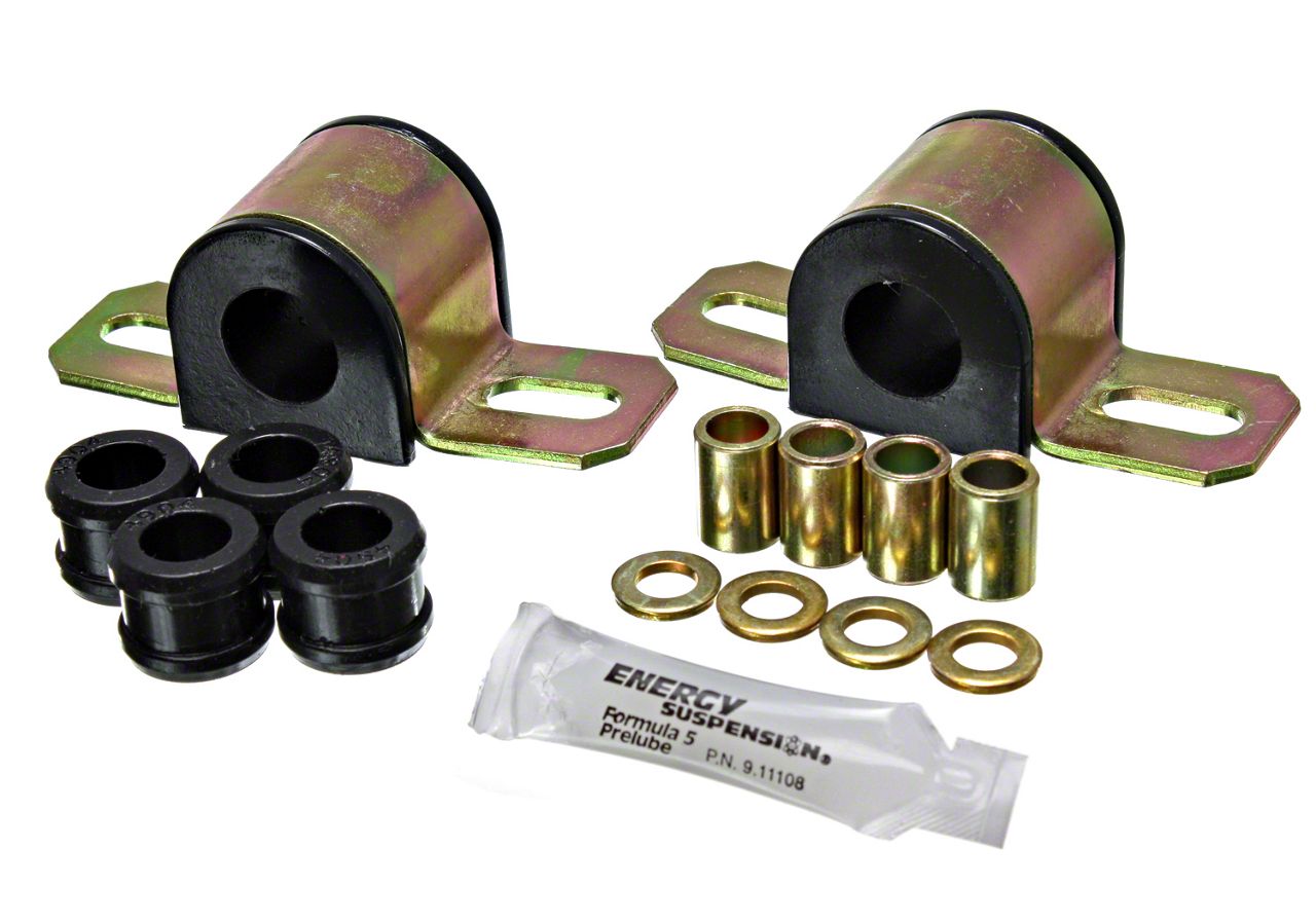 Ecklers Rear Sway Bar Bushings with Brackets and End Link Bushings; 19mm; Black (8496 Corvette C4)