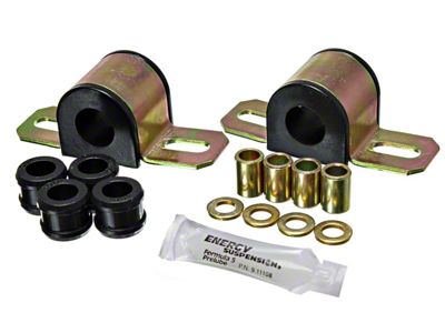 Rear Sway Bar Bushings with Brackets and End Link Bushings; 19mm; Black (84-96 Corvette C4)