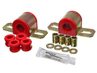 Rear Sway Bar Bushings with Brackets and End Link Bushings; 22mm; Red (84-96 Corvette C4)