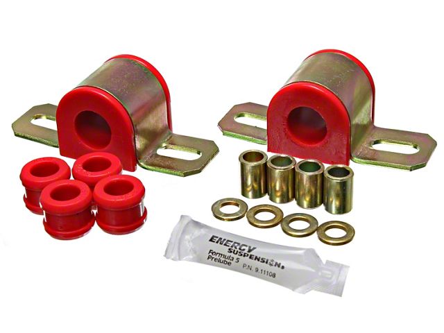 Rear Sway Bar Bushings with Brackets and End Link Bushings; 24mm; Red (84-96 Corvette C4)