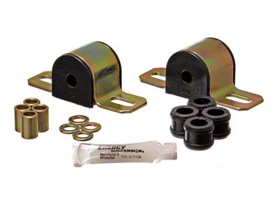 Rear Sway Bar Bushings with Brackets and End Link Bushings; 7/16-Inch; Black (63-82 Corvette C2 & C3)