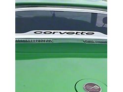 Rear Window Frame with Corvette Inlay; Black Carbon Fiber (68-75 Corvette C3 Coupe)