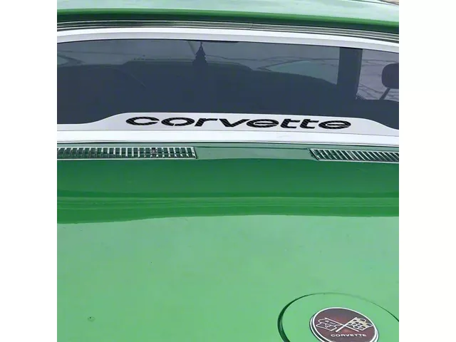 Corvette Rear Window Graphics Ecklers Rear Window Frame with Corvette Inlay; Black Carbon Fiber (68 ...