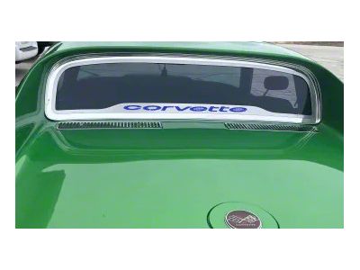 Rear Window Frame with Corvette Inlay; Blue Carbon Fiber (68-75 Corvette C3 Coupe)