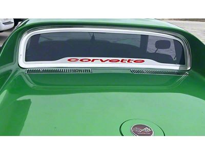Rear Window Frame with Corvette Inlay; Red Carbon Fiber (68-75 Corvette C3 Coupe)