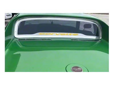 Rear Window Frame with Corvette Inlay; Yellow Carbon Fiber (68-75 Corvette C3 Coupe)