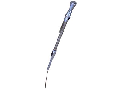 Replacement Oil Pan Dipstick and Braided Tube; 19-5/8-Inch; Chrome (80-85 Corvette C3)