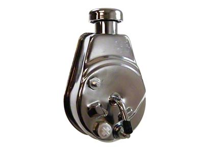 Saginaw Power Steering Pump; Keyway Style; Chrome (63-74 Corvette C2 & C3)