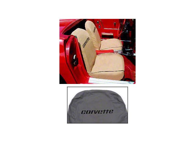 Corvette Seat Saver Slipcovers, Gray, Covercraft, 1963-1964