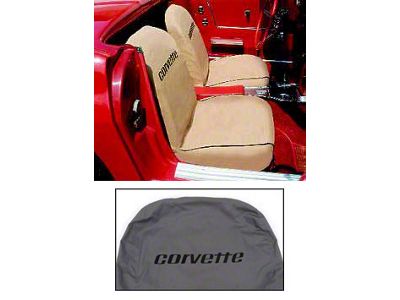 Corvette Seat Saver Slipcovers, Gray, Covercraft, 1963-1964