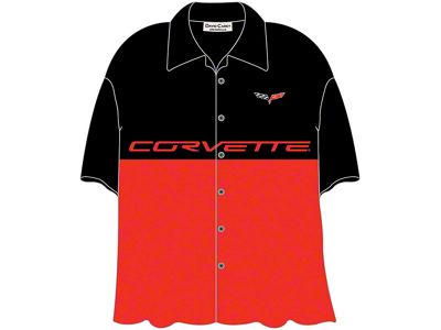 Corvette Shirt, David Carey, C6 Split Design, Red And Black