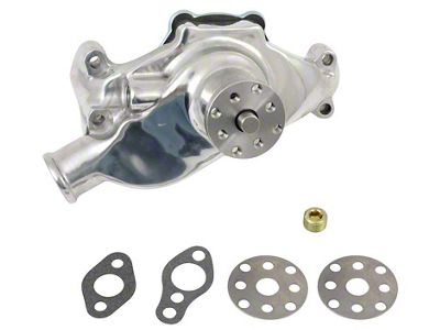 Short Style Water Pump; Polished (55-82 Small Block V8 Corvette C1, C2 & C3)