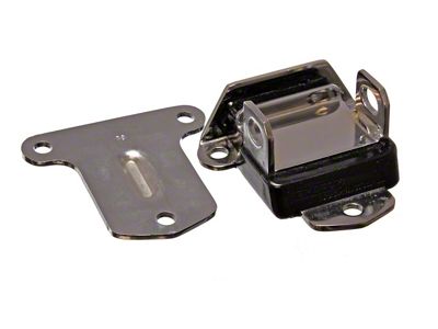 Short and Wide Motor Mount; Chrome; Black (63-82 Corvette C2 & C3)