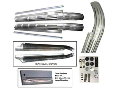 Side Exhaust Covers with Upper Mouldings (65-67 Corvette C2)