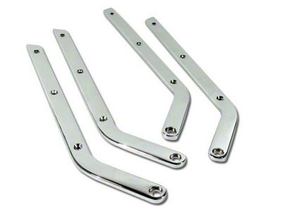 Side Seat Trim Strips and Screws; Chrome (63-66 Corvette C2)