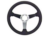 Steering Wheel, 14 Black Ultra Suede, Black Solid Spokes (63-82 Corvette C2 & C3)