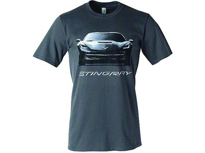 Corvette Stingray Front View T-Shirt, Charcoal