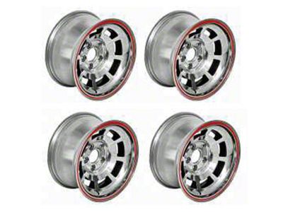 Corvette-Style Reproduction Polished Aluminum Pace Car Wheel Set, 1958-1985