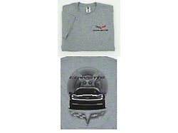 Corvette T-Shirt, Black C6 Front View, Gray