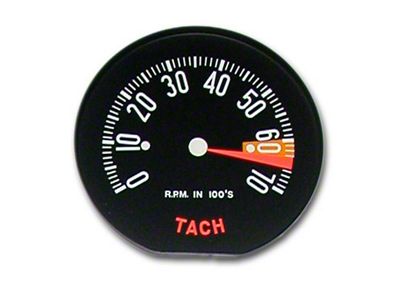 Corvette Tachometer Face, Hi RPM, 1959