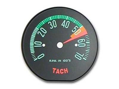 Corvette Tachometer Face, Lo RPM, 1960-1961