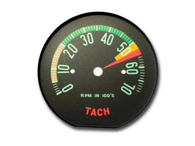 Corvette Tachometer Face, Lo RPM, 1961-1962