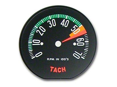 Corvette Tachometer Face, Lo RPM, Early, 1960